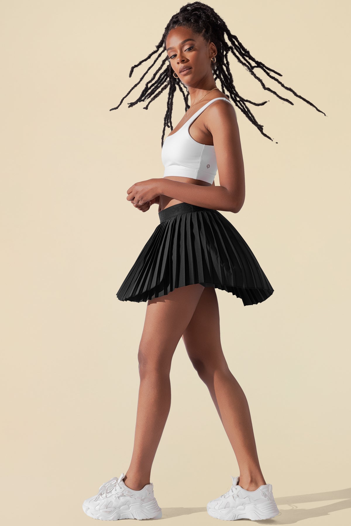 Ace 'em | Black Pleated Tennis Skirt with Breathable Fabric | Stylish Performance for All-Day Comfort 7