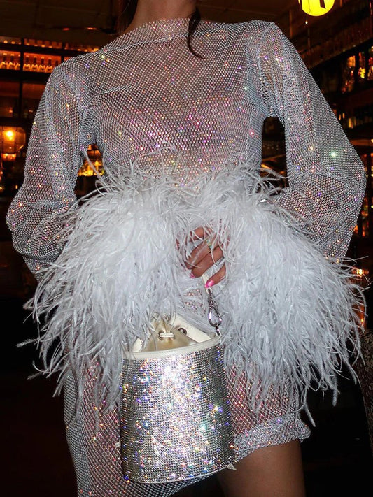 Cocktail Dress Mini with Feather Cuffs | Elegant Design for Unforgettable Nights 1