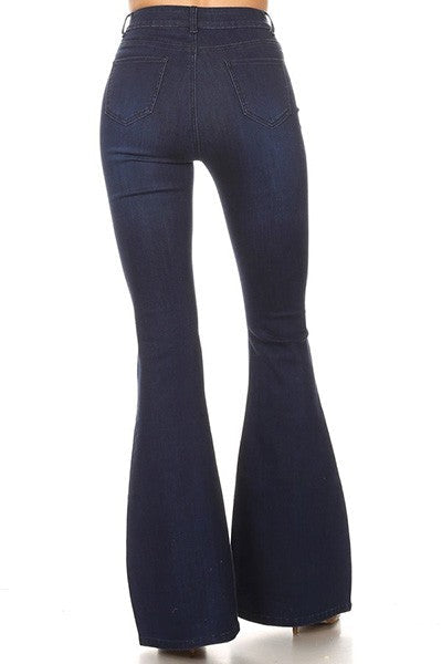 Denim Collection | High Rise Stretch Bell Bottom Jeans with Dark Wash Finish | Flattering Fit for Effortless Everyday Style 2