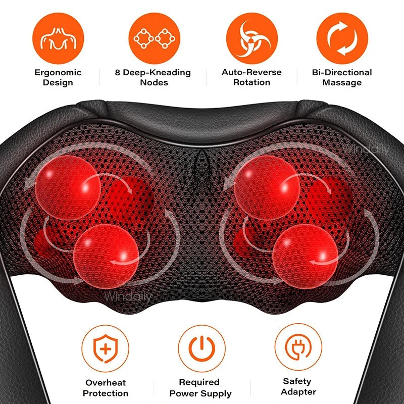 Deep Kneading Shiatsu Neck and Shoulder Massager with Heat
