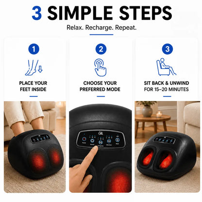 4-in-1 Shiatsu Foot Massager with Heat, Vibration, Deep Kneading, and Compress