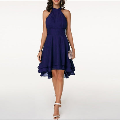 Chic Collection | Women's Halter Cocktail Dress with Tiered Skirt | Flattering Fit for Special Occasions 10