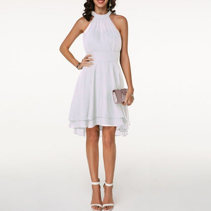 Chic Collection | Women's Halter Cocktail Dress with Tiered Skirt | Flattering Fit for Special Occasions 11