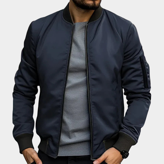 Classic Zip-Up Bomber Jacket for Men with Lightweight Design | Effortless Comfort for All-Day Wear 1