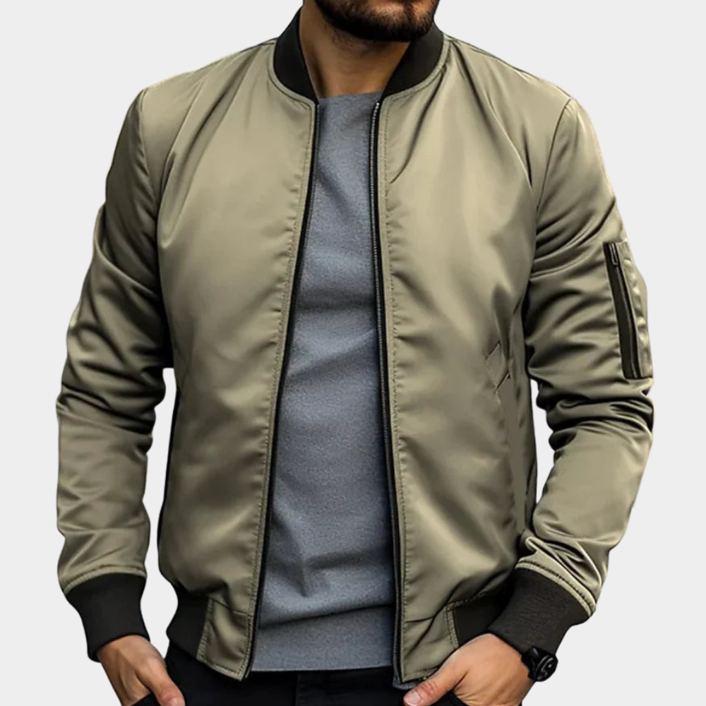 Classic Zip-Up Bomber Jacket for Men with Lightweight Design | Effortless Comfort for All-Day Wear 4