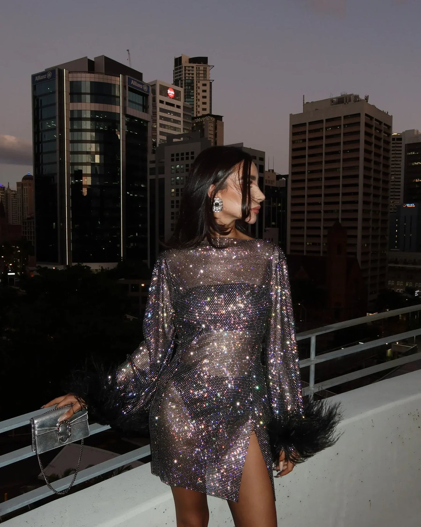 Cocktail Dress Mini with Feather Cuffs | Elegant Design for Unforgettable Nights 6