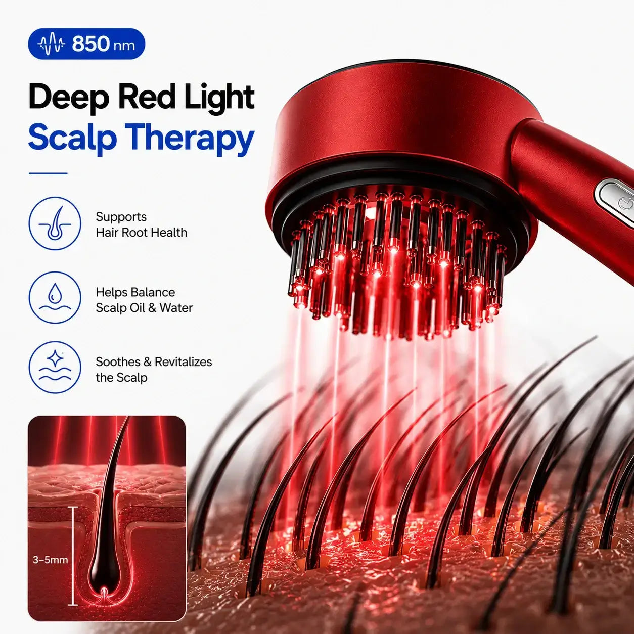Advanced Scalp Massager with Red Light Therapy