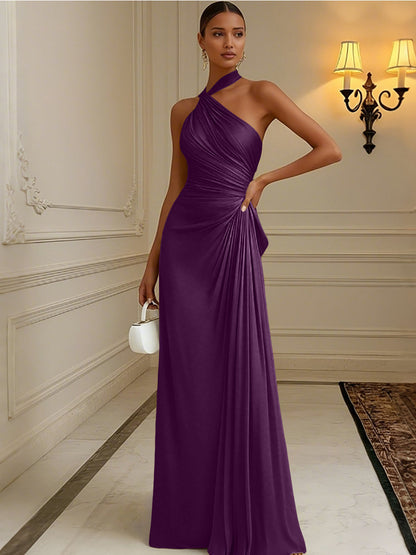 Elegant A-Line Chiffon Formal Dress with Halter Neckline | Floor-Length Evening Gown for Timeless Style 4