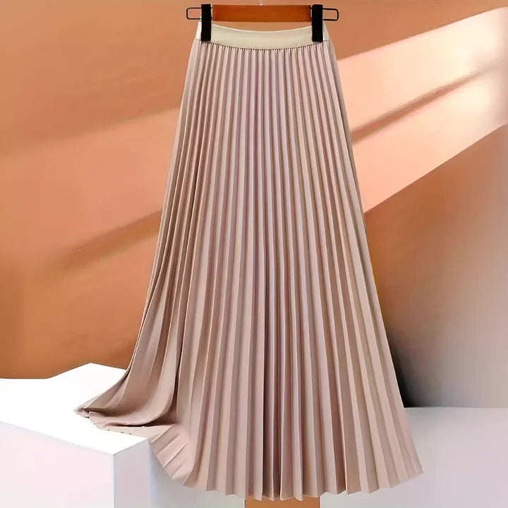 Elegant Collection | Black Satin Midi Skirt with Pleated Design | Versatile Piece for Day to Evening Wear 7
