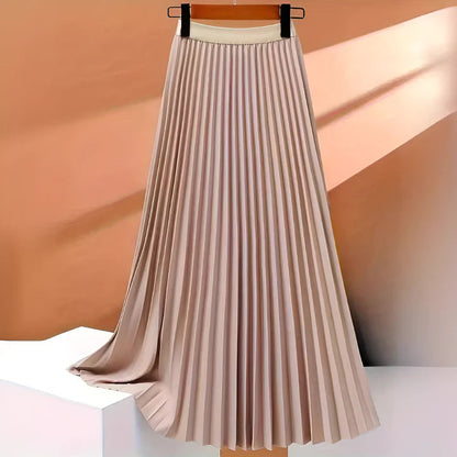 Elegant Collection | Black Satin Midi Skirt with Pleated Design | Versatile Piece for Day to Evening Wear 7