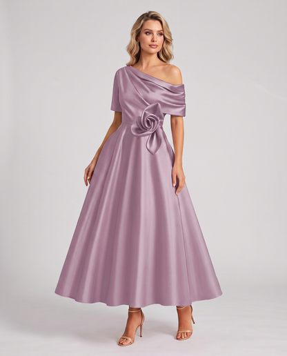 Elegant Collection | Floral Maxi Dress with One Shoulder Neckline | Flowing A-Line Silhouette for Formal Occasions 21
