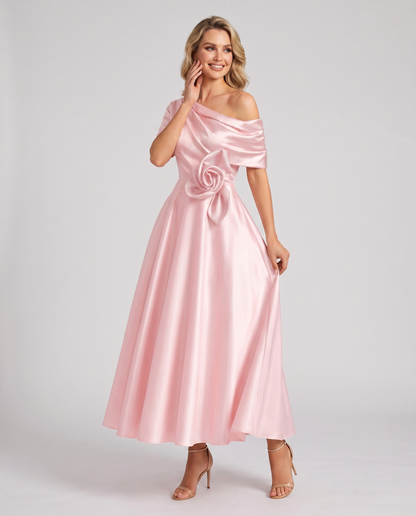 Elegant Collection | Floral Maxi Dress with One Shoulder Neckline | Flowing A-Line Silhouette for Formal Occasions 3