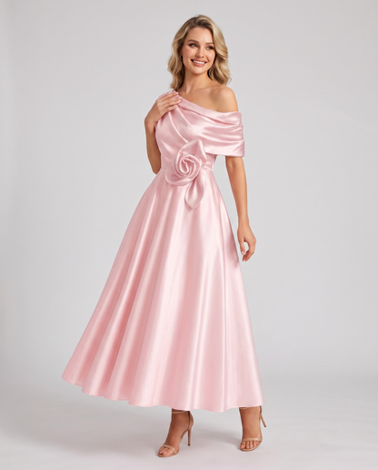 Elegant Collection | Floral Maxi Dress with One Shoulder Neckline | Flowing A-Line Silhouette for Formal Occasions 5