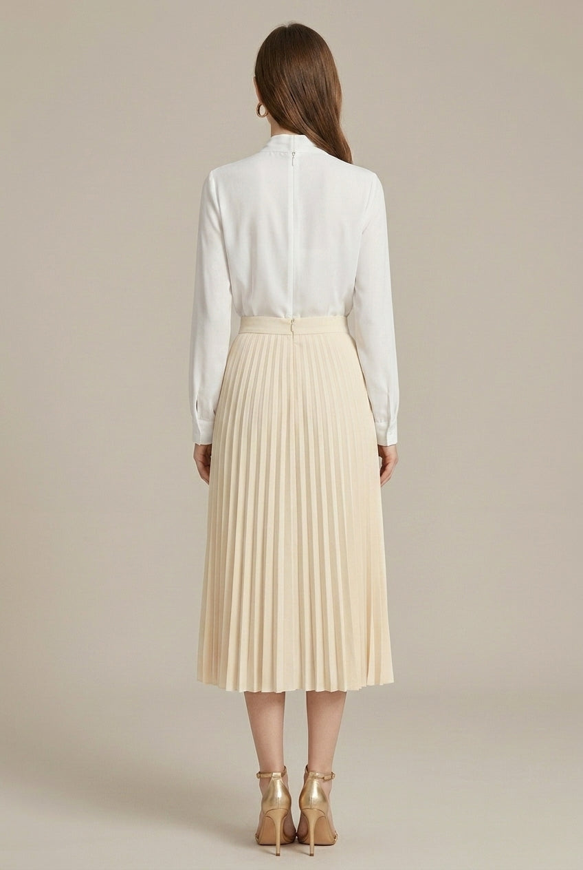 Elegant Collection | Pleated Midi Skirt with High Waist Design | Timeless Style for Effortless Elegance 1