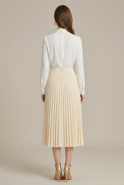 Elegant Collection | Pleated Midi Skirt with High Waist Design | Timeless Style for Effortless Elegance 1