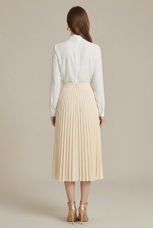 Elegant Collection | Pleated Midi Skirt with High Waist Design | Timeless Style for Effortless Elegance 1