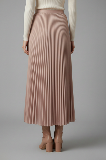 Elegant Collection | Women's Maxi Skirt with Elastic Waistband | Pleated A-Line Design for Effortless Style 3