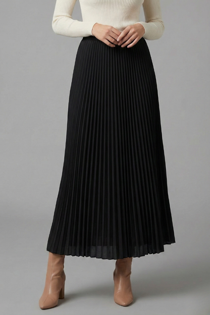 Elegant Collection | Women's Maxi Skirt with Elastic Waistband | Pleated A-Line Design for Effortless Style 7