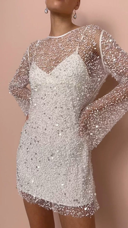 Elegant Glitter Party Dress | Shimmering Mini Dress with Flattering Fit for Unforgettable Nights 1