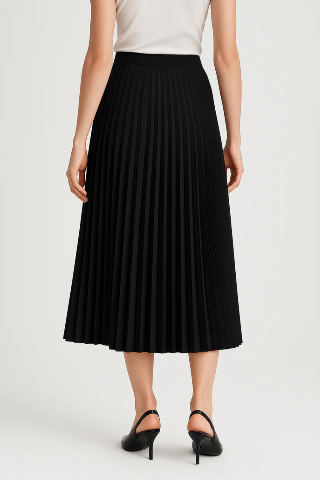 Elegant Pleated Midi Skirt with High-Waist Design for Timeless Style 1