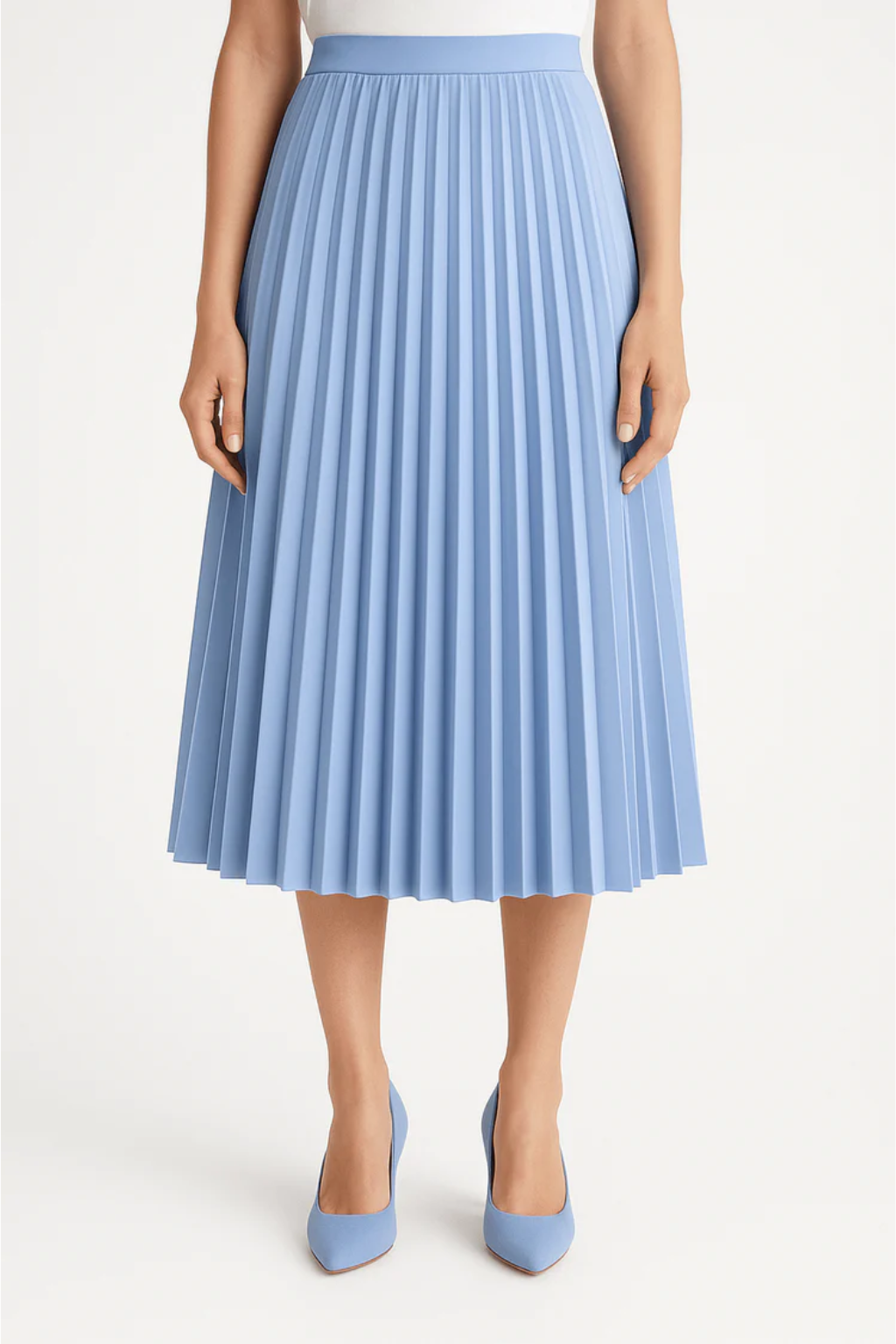 Elegant Pleated Midi Skirt with High-Waist Design for Timeless Style 5