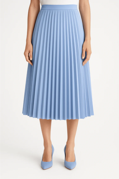 Elegant Pleated Midi Skirt with High-Waist Design for Timeless Style 5