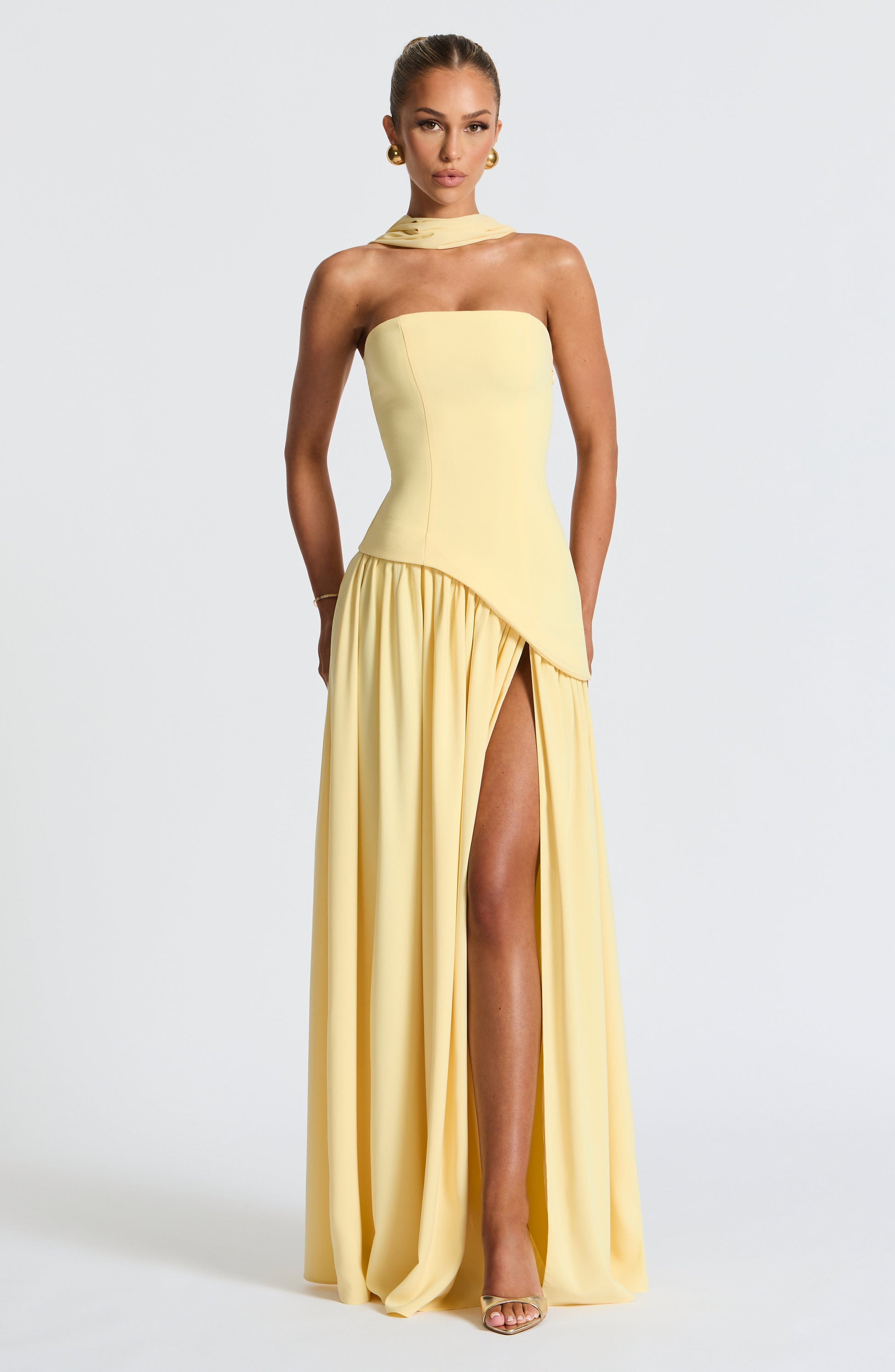 Elegant White Maxi Dress | Strapless Design with High Slit for Stunning Summer Events 5