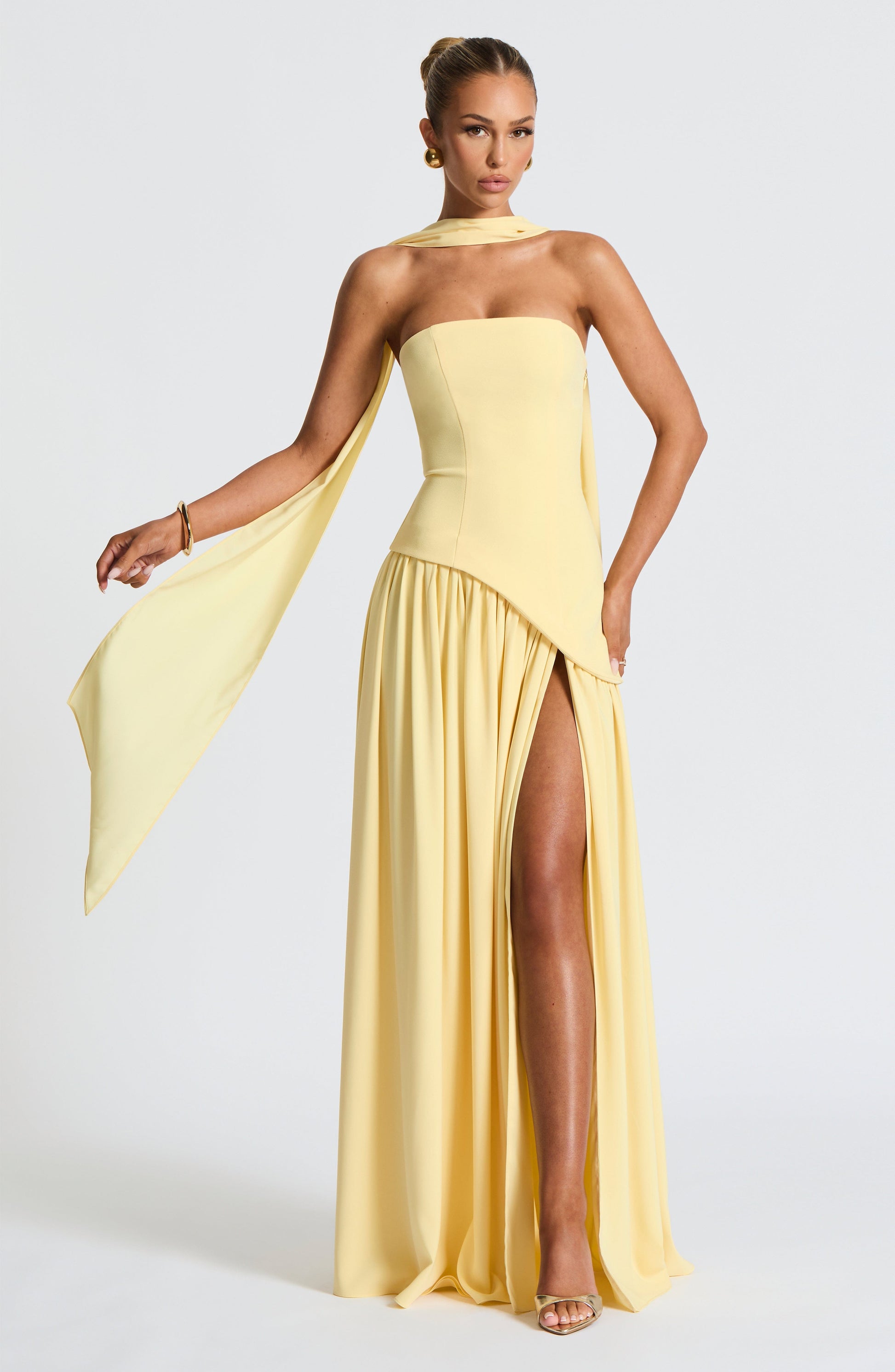 Elegant White Maxi Dress | Strapless Design with High Slit for Stunning Summer Events 6