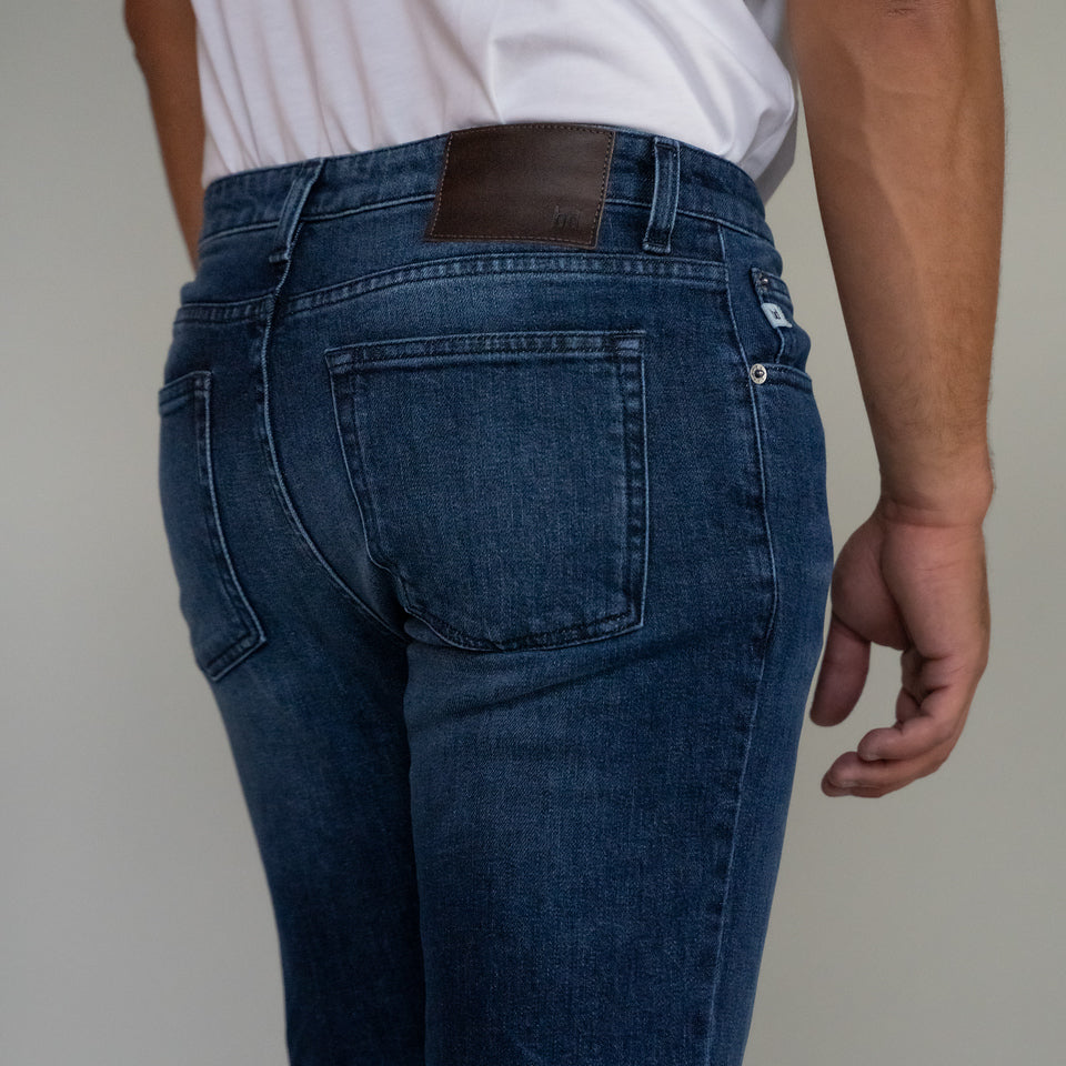 Italian Denim | Men's Black Skinny Jeans with Dark Vintage Wash | Stylish Fit for Casual Wear 1