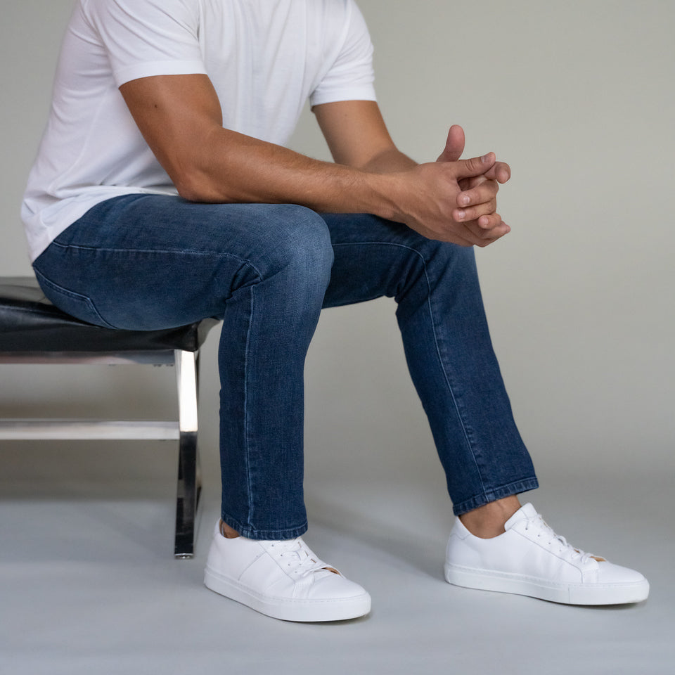 Italian Denim | Men's Black Skinny Jeans with Dark Vintage Wash | Stylish Fit for Casual Wear 2