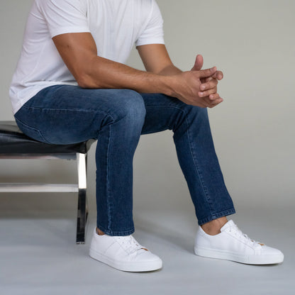 Italian Denim | Men's Black Skinny Jeans with Dark Vintage Wash | Stylish Fit for Casual Wear 2