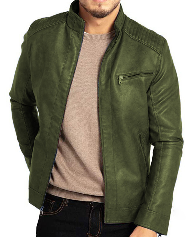 Marlon | Men's Leather Jacket with Vintage Design & Practical Pockets | Stylish Everyday Wear 1