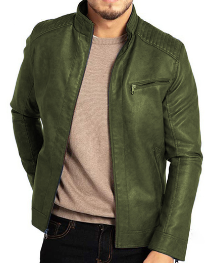 Marlon | Men's Leather Jacket with Vintage Design & Practical Pockets | Stylish Everyday Wear 1