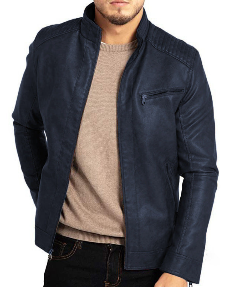 Marlon | Men's Leather Jacket with Vintage Design & Practical Pockets | Stylish Everyday Wear 2