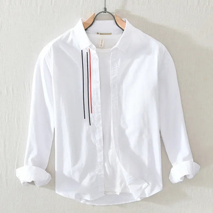 Men's Lightweight Cotton Button Shirt | Casual Relaxed Fit with Contrast Trim 3