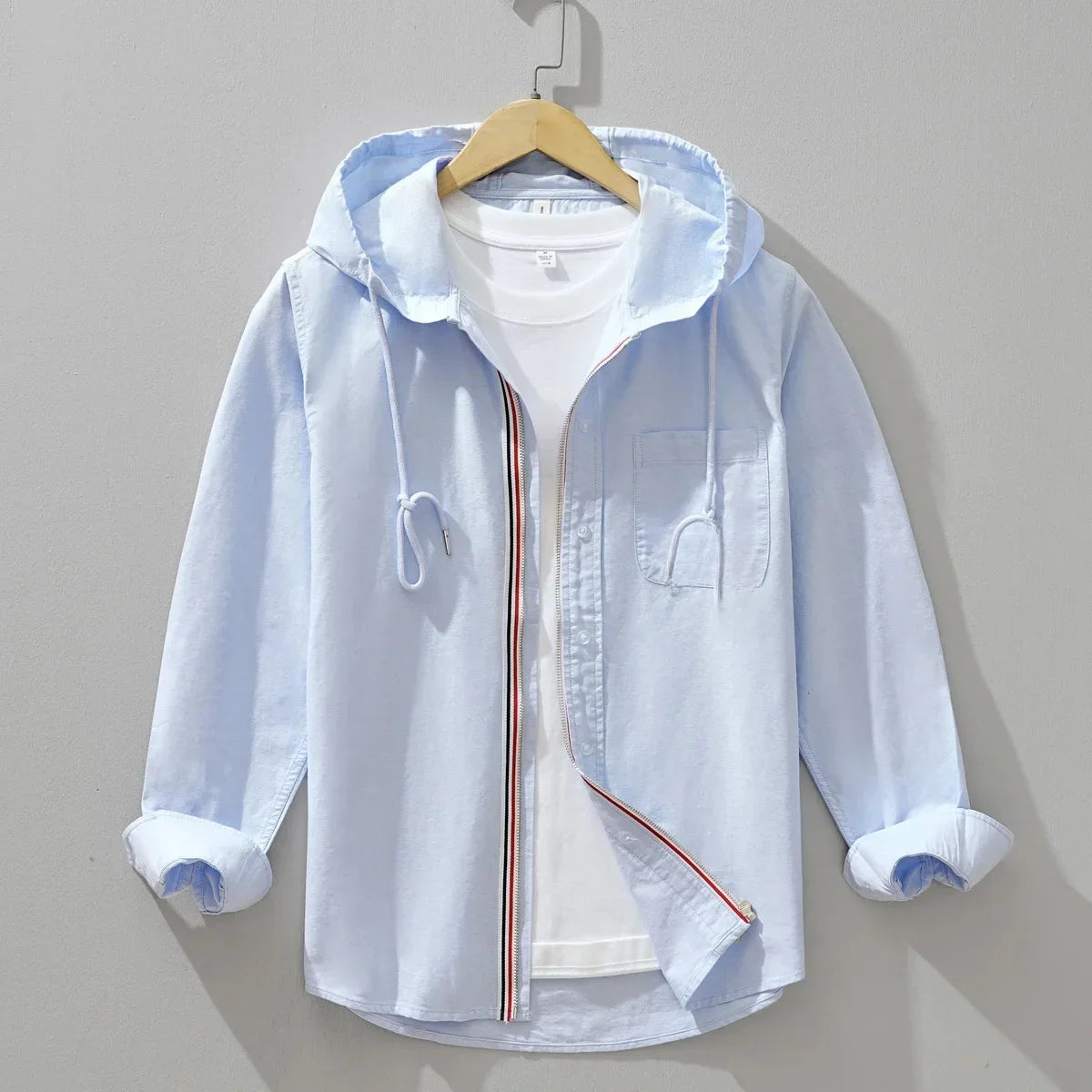 Men's Lightweight Cotton Shirt | Relaxed Fit Summer Top with Zip Closure 0