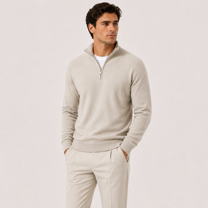 Men's Lightweight Knit Quarter-Zip Sweater | Cozy Classic Pullover for Everyday Wear 0