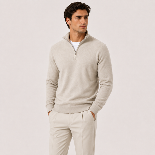 Men's Lightweight Knit Quarter-Zip Sweater | Cozy Classic Pullover for Everyday Wear 0