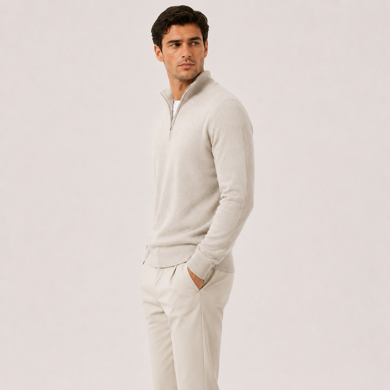 Men's Lightweight Knit Quarter-Zip Sweater | Cozy Classic Pullover for Everyday Wear 1