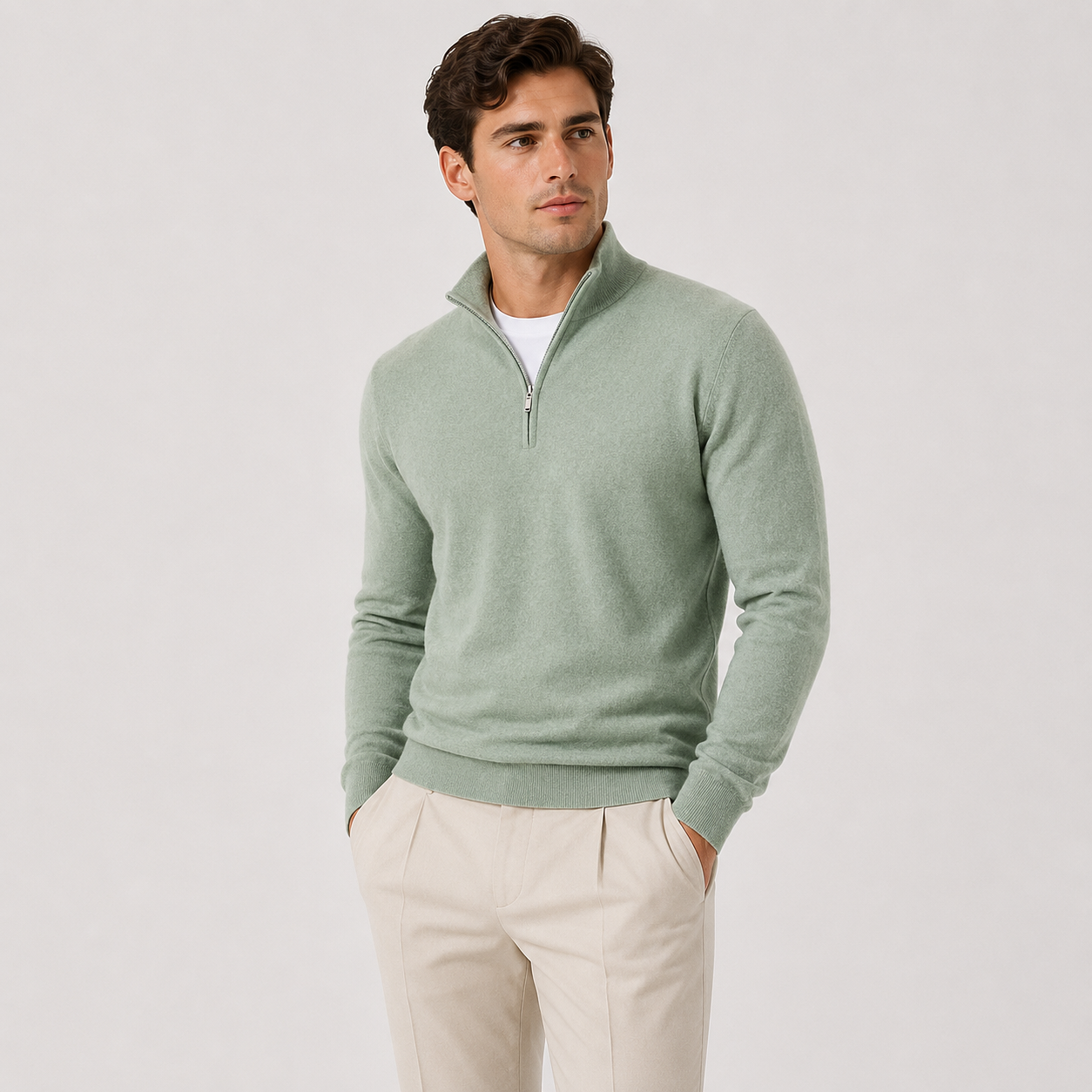 Men's Lightweight Knit Quarter-Zip Sweater | Cozy Classic Pullover for Everyday Wear 10