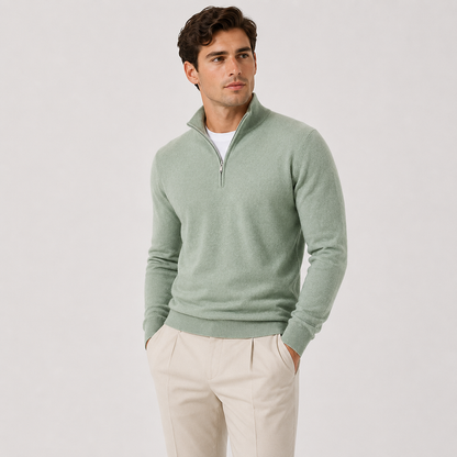 Men's Lightweight Knit Quarter-Zip Sweater | Cozy Classic Pullover for Everyday Wear 10