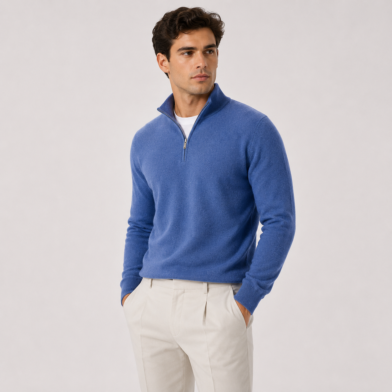 Men's Lightweight Knit Quarter-Zip Sweater | Cozy Classic Pullover for Everyday Wear 5