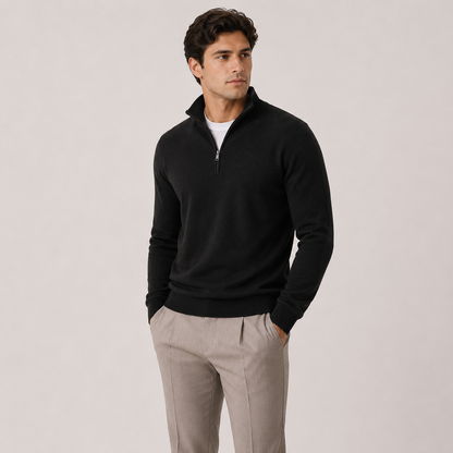 Men's Lightweight Knit Quarter-Zip Sweater | Cozy Classic Pullover for Everyday Wear 7