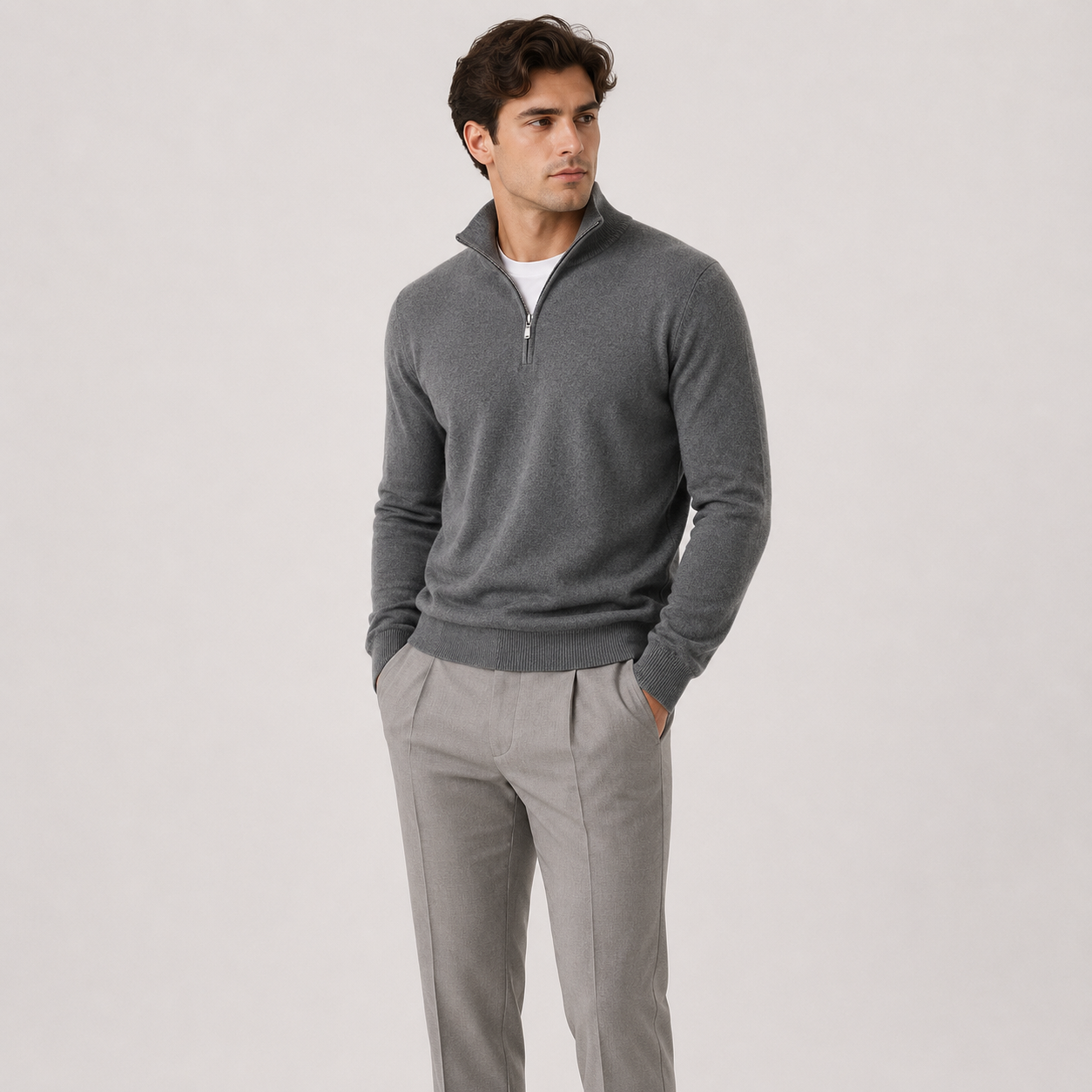 Men's Lightweight Knit Quarter-Zip Sweater | Cozy Classic Pullover for Everyday Wear 9