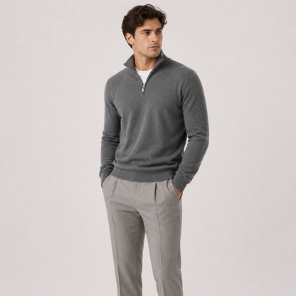 Men's Lightweight Knit Quarter-Zip Sweater | Cozy Classic Pullover for Everyday Wear 9