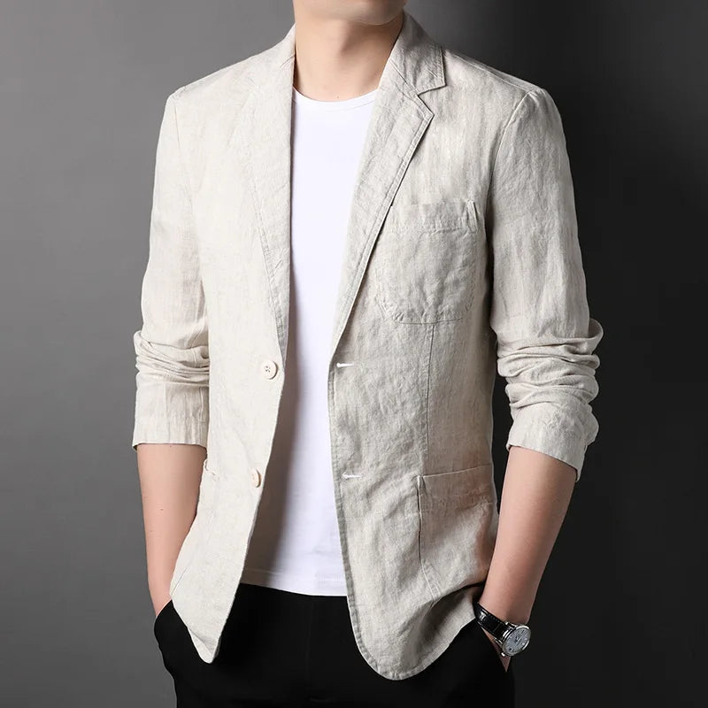 Men's Lightweight Linen Blazer | Relaxed Tailored Summer Sport Coat 4
