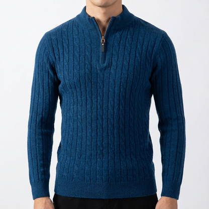 Men's Premium Wool Blend Quarter Zip Sweater | Elegant Comfortable Layering Top 6