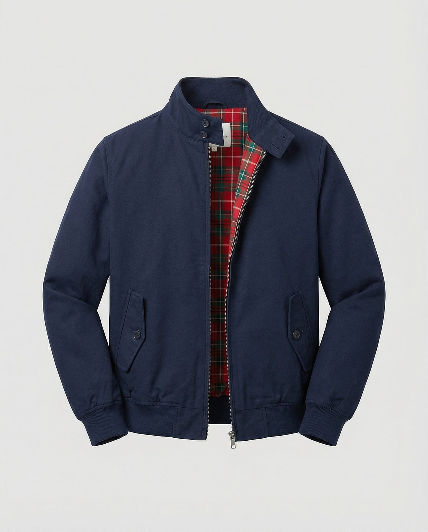 Stylish Harrington Jacket for Men with Tartan Lining | Relaxed Fit and Multiple Pockets for Versatile Layering 5