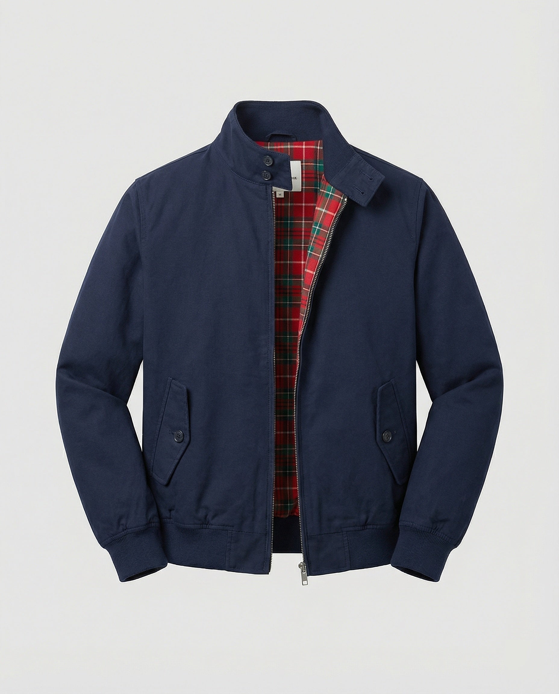 Stylish Harrington Jacket for Men with Tartan Lining | Relaxed Fit and Multiple Pockets for Versatile Layering 5