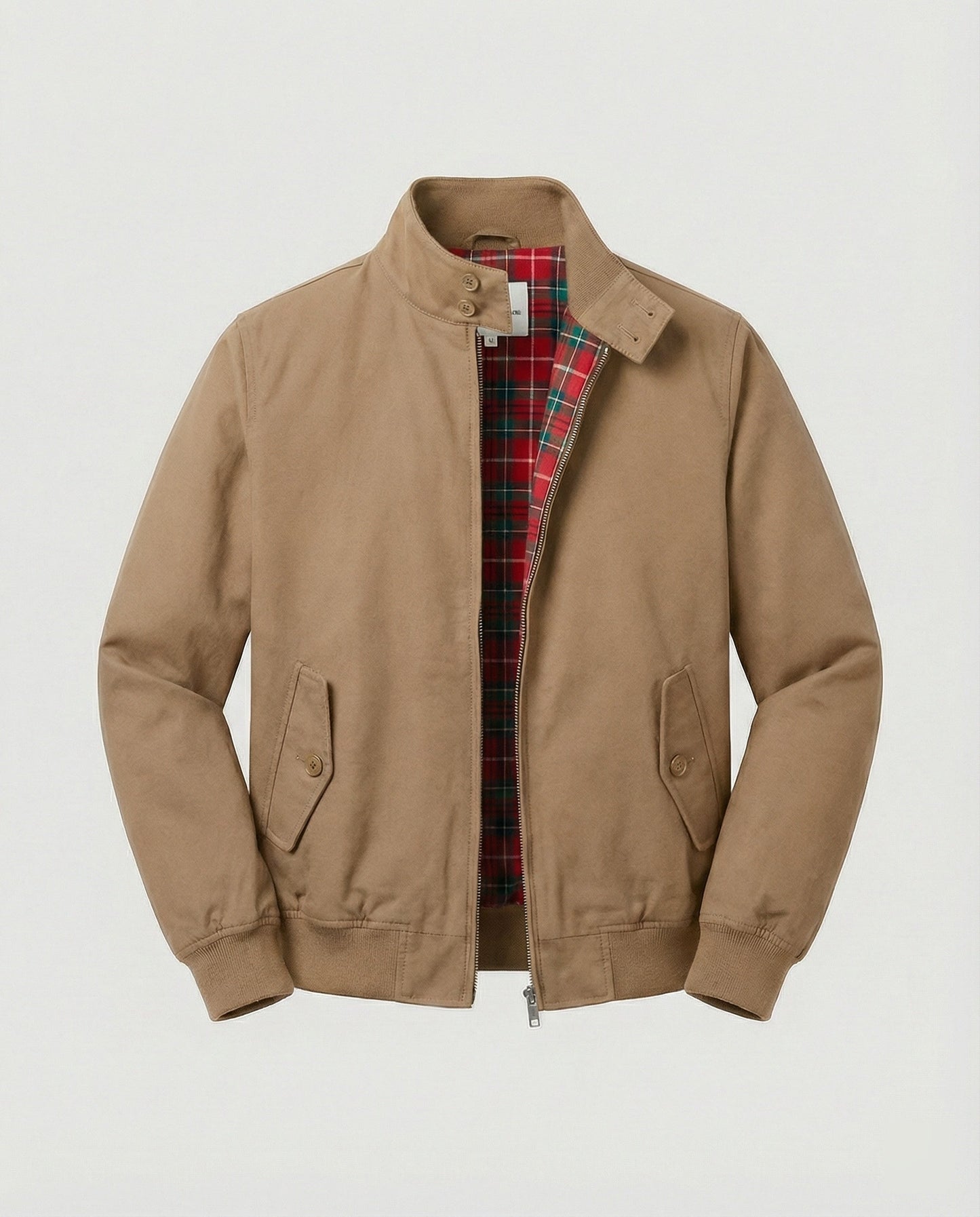 Stylish Harrington Jacket for Men with Tartan Lining | Relaxed Fit and Multiple Pockets for Versatile Layering 6